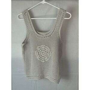 Jessica Simpson Crochet Knitted Floral  Tank Top  Size Medium